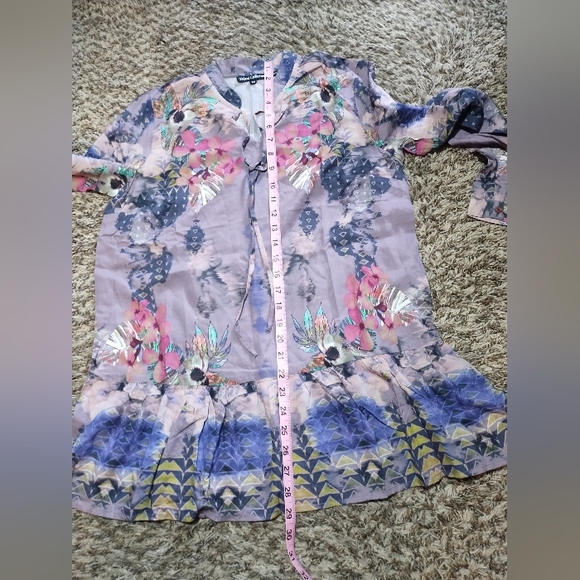 Tolani Collection Tunic Top Purple Boho Southwestern - Picture 16 of 16